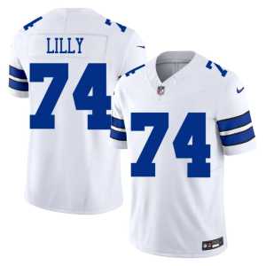 Men's Bob Lilly D-Boys White #74 Game Jerseys 469644-340 - Image 1