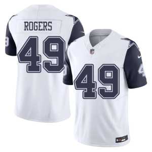 Men DJ Rogers Big D White Color Rush NIL #49 Jerseys 546415-666 - Image 1