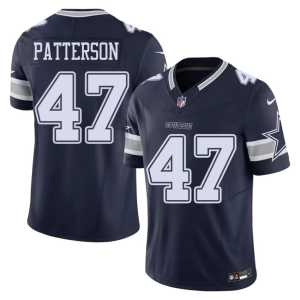 Mens Navy Dallas Official #47 Langston Patterson Jerseys 548025-644 - Image 1