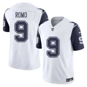Men's Tony Romo NIL #9 White Color Rush DC Jerseys 705311-915 - Image 1