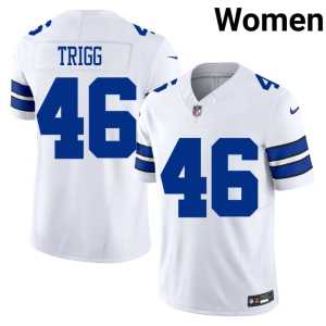 Womens Michael Trigg #46 White Big D Embroidery Jerseys 586363-823 - Image 1