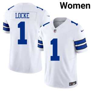 Womens Replica Big D White #1 P.J. Locke Jersey 840815-995 - Image 1