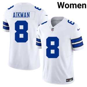 Women's #8 Troy Aikman White Dallas Replica Jerseys 873158-264 - Image 1