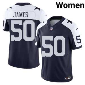 Womens #50 Big D Navy Shemar James Alternate Stitched Jerseys 689663-350 - Image 1