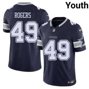 Youth Navy Replica DJ Rogers #49 DAL Jerseys 343944-263 - Image 1