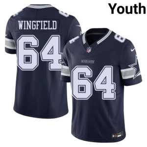 Youth #64 Big D DJ Wingfield Replica Navy Jersey 837625-749 - Image 1
