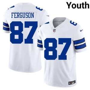 Youth #87 DAL White Player Jake Ferguson Jerseys 662464-165 - Image 1