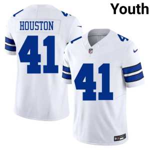 Youth White Game #41 Big D James Houston Jerseys 149609-509 - Image 1