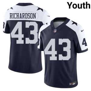 Youth DC #43 Dominic Richardson Alternate Navy NIL Jerseys 141043-281 - Image 1